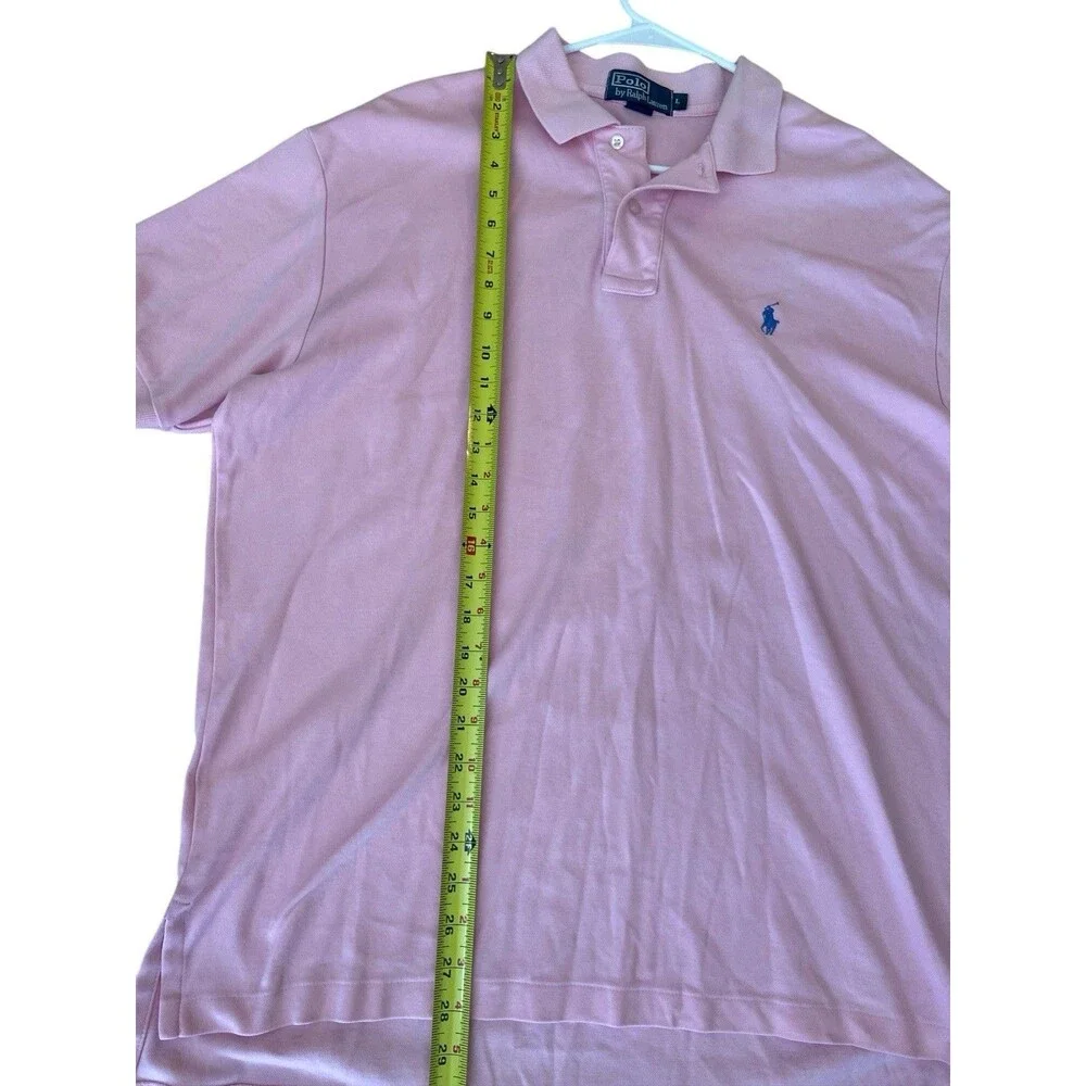 Polo Ralph Lauren Polo Shirt Men's Large Pink Short Sleeve Stretch Iconic Mesh‎